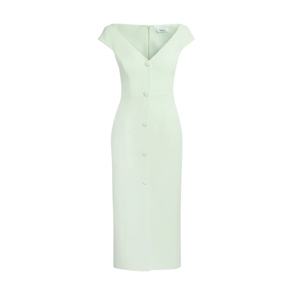 Safiyaa Klea Midi Dress in Sea glass - Dresses - Demi-Couture Evening Wear at Luxury Shoes 