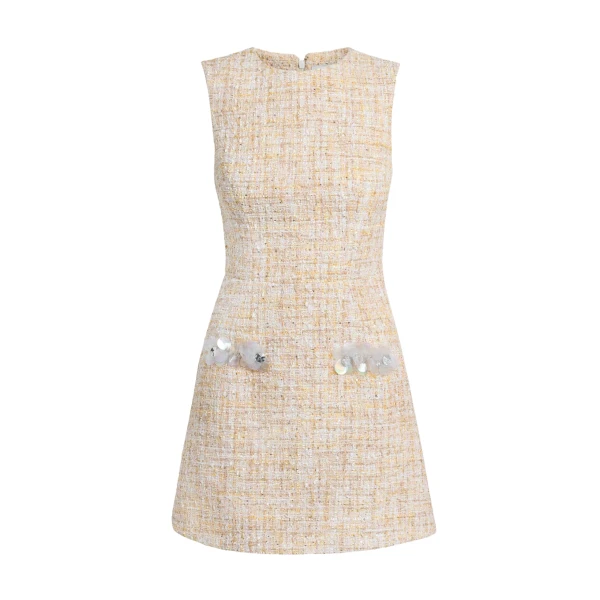 Safiyaa Laurette Mini Dress in Tweed - Dresses - Demi-Couture Evening Wear at Luxury Shoes 