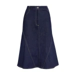 Safiyaa Luisella Denim Skirt in Dark Wash - Skirts - Demi-Couture Evening Wear at Luxury Shoes 