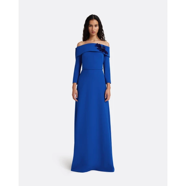 Safiyaa Lunelle Long Dress in Marrakech - Dresses - Demi-Couture Evening Wear at Luxury Shoes 