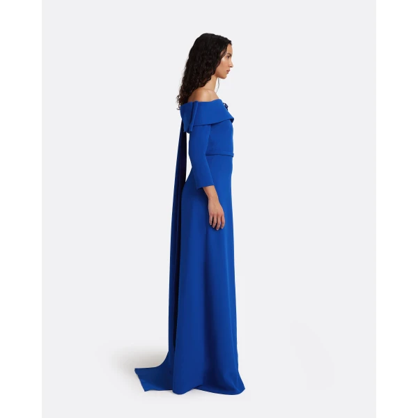 Safiyaa Lunelle Long Dress in Marrakech - Dresses - Demi-Couture Evening Wear at Luxury Shoes 