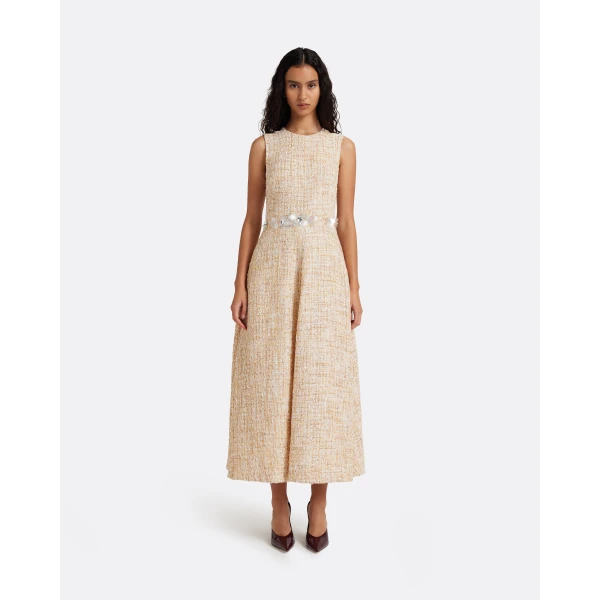 Safiyaa Maisie Midi Dress in Tweed - Dresses - Demi-Couture Evening Wear at Luxury Shoes 