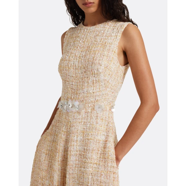 Safiyaa Maisie Midi Dress in Tweed - Dresses - Demi-Couture Evening Wear at Luxury Shoes 