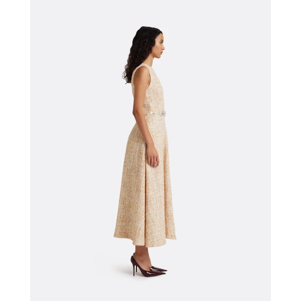 Safiyaa Maisie Midi Dress in Tweed - Dresses - Demi-Couture Evening Wear at Luxury Shoes 