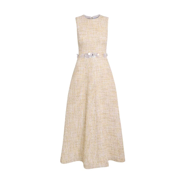 Safiyaa Maisie Midi Dress in Tweed - Dresses - Demi-Couture Evening Wear at Luxury Shoes 