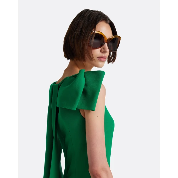 Safiyaa Mallory Long Dress in Jewel Green - Dresses - Demi-Couture Evening Wear at Luxury Shoes 