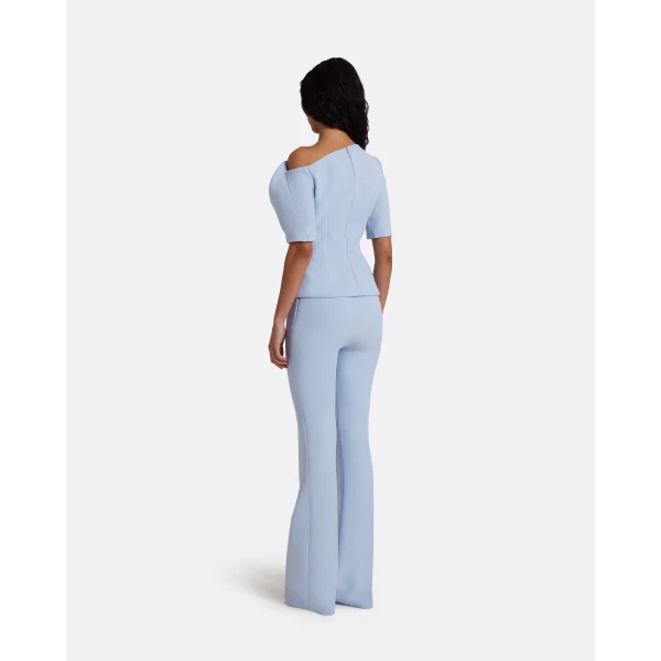 Safiyaa Marley Top in Soft Sky - Tops - Demi-Couture Evening Wear at Luxury Shoes 