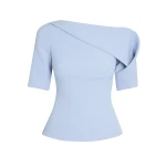 Safiyaa Marley Top in Soft Sky - Tops - Demi-Couture Evening Wear at Luxury Shoes 
