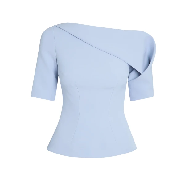 Safiyaa Marley Top in Soft Sky - Tops - Demi-Couture Evening Wear at Luxury Shoes 