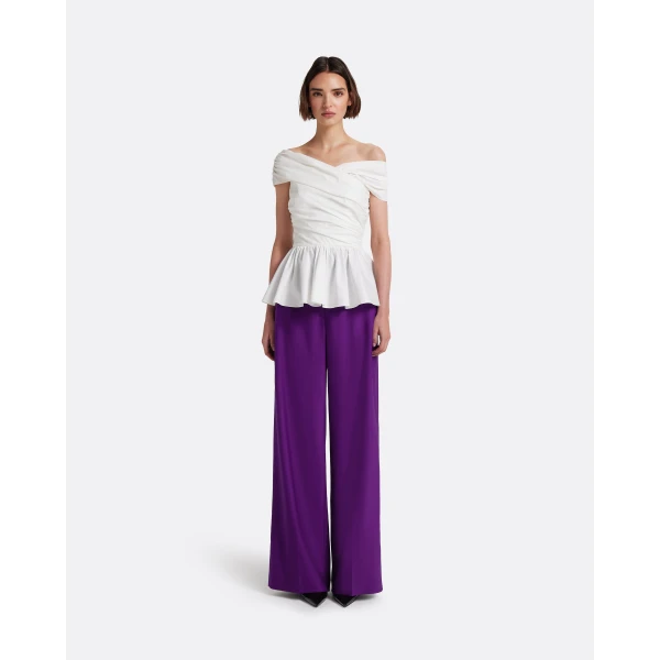 Safiyaa Melanie Top in Ivory - Tops - Demi-Couture Evening Wear at Luxury Shoes 