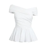Safiyaa Melanie Top in Ivory - Tops - Demi-Couture Evening Wear at Luxury Shoes 