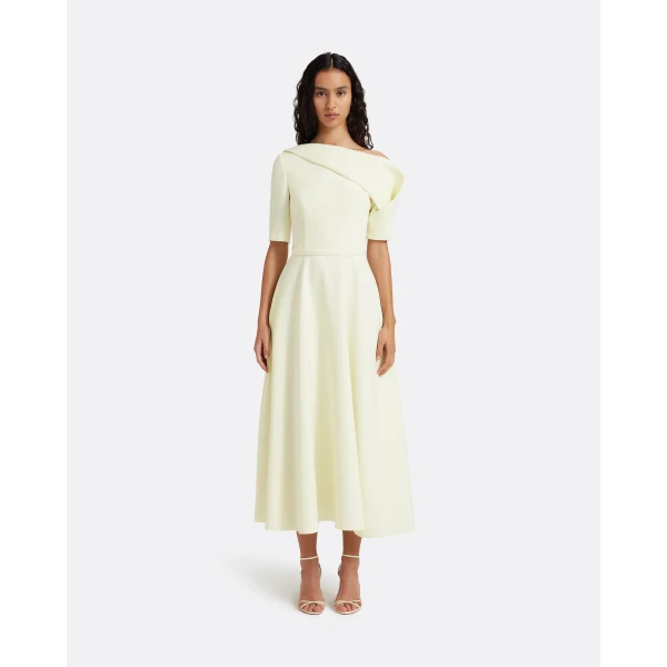 Safiyaa Melinda Midi Dress in Sorbet - Dresses - Demi-Couture Evening Wear at Luxury Shoes 