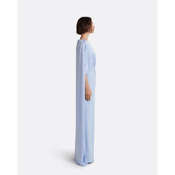 Safiyaa Mirabella Long Dress in Soft Sky - Dresses - Demi-Couture Evening Wear at Luxury Shoes 