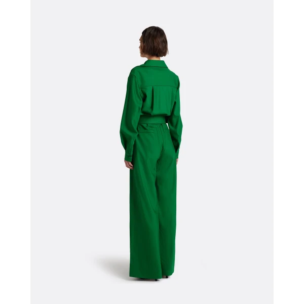 Safiyaa Ottilie Jumpsuit in Blade Green - Jumpsuit - Demi-Couture Evening Wear at Luxury Shoes 