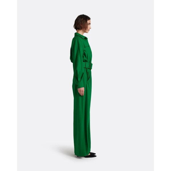 Safiyaa Ottilie Jumpsuit in Blade Green - Jumpsuit - Demi-Couture Evening Wear at Luxury Shoes 