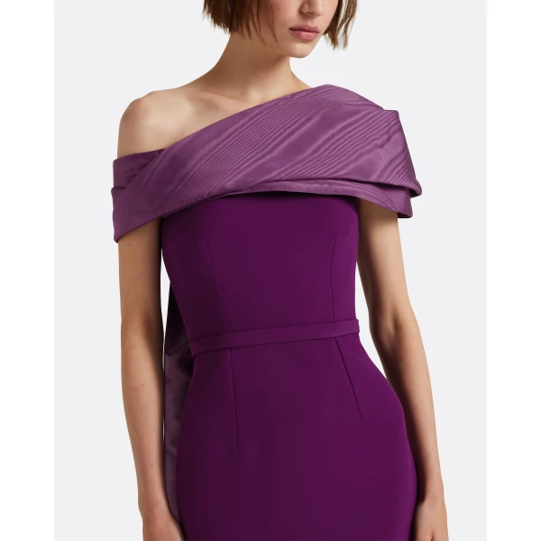 Safiyaa Phira Long Dress in Currant - Dresses - Demi-Couture Evening Wear at Luxury Shoes 