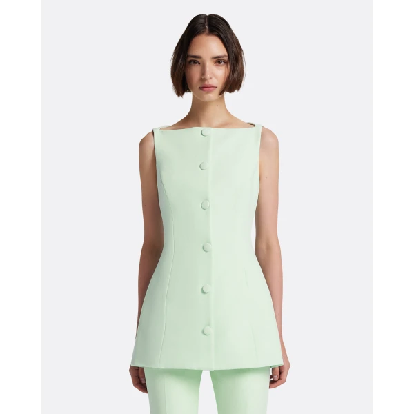 Safiyaa Robbie Top in Sea Glass - Tops - Demi-Couture Evening Wear at Luxury Shoes 