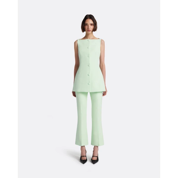 Safiyaa Robbie Top in Sea Glass - Tops - Demi-Couture Evening Wear at Luxury Shoes 