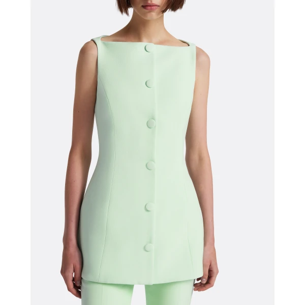 Safiyaa Robbie Top in Sea Glass - Tops - Demi-Couture Evening Wear at Luxury Shoes 