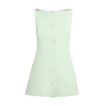 Safiyaa Robbie Top in Sea Glass - Tops - Demi-Couture Evening Wear at Luxury Shoes 