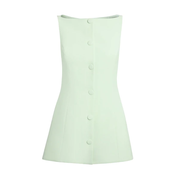 Safiyaa Robbie Top in Sea Glass - Tops - Demi-Couture Evening Wear at Luxury Shoes 
