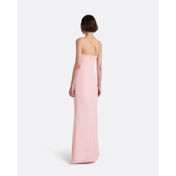 Safiyaa Soshin Long Dress in Lychee with Embroidery - Dresses - Demi-Couture Evening Wear at Luxury Shoes 