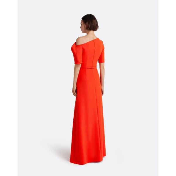Safiyaa Stephanie Long Dress in Apple Red - Dresses - Demi-Couture Evening Wear at Luxury Shoes 