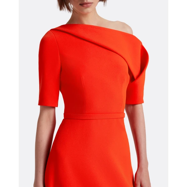 Safiyaa Stephanie Long Dress in Apple Red - Dresses - Demi-Couture Evening Wear at Luxury Shoes 