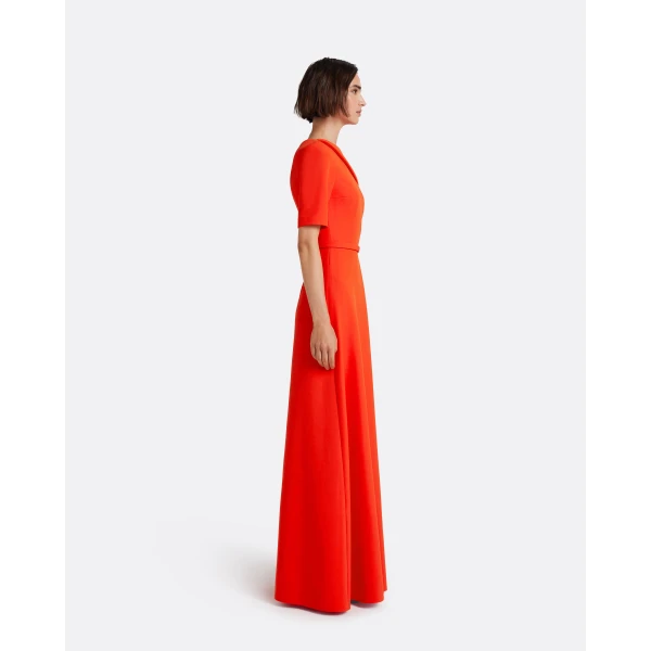 Safiyaa Stephanie Long Dress in Apple Red - Dresses - Demi-Couture Evening Wear at Luxury Shoes 