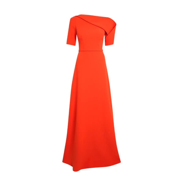 Safiyaa Stephanie Long Dress in Apple Red - Dresses - Demi-Couture Evening Wear at Luxury Shoes 