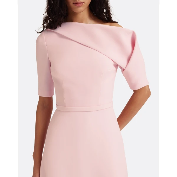 Safiyaa Stephanie Long Dress in Lychee - Dresses - Demi-Couture Evening Wear at Luxury Shoes 