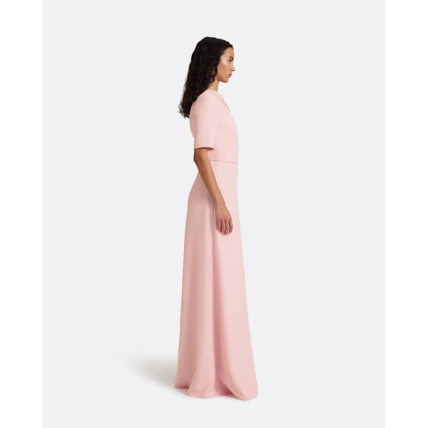 Safiyaa Stephanie Long Dress in Lychee - Dresses - Demi-Couture Evening Wear at Luxury Shoes 