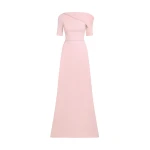 Safiyaa Stephanie Long Dress in Lychee - Dresses - Demi-Couture Evening Wear at Luxury Shoes 