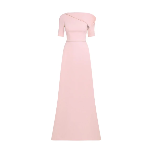 Safiyaa Stephanie Long Dress in Lychee - Dresses - Demi-Couture Evening Wear at Luxury Shoes 