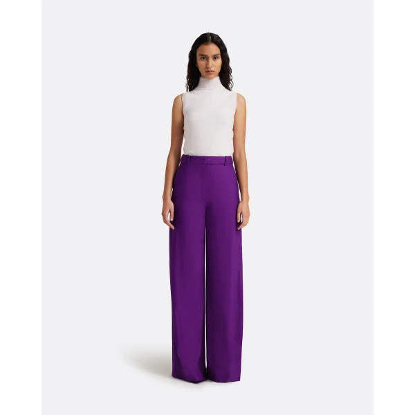 Safiyaa Touca Trouser in Currant - Pants - Demi-Couture Evening Wear at Luxury Shoes 