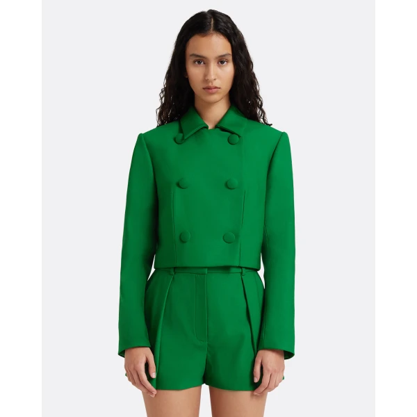 Safiyaa Yui Jacket in Blade Green - Jackets - Demi-Couture Evening Wear at Luxury Shoes 