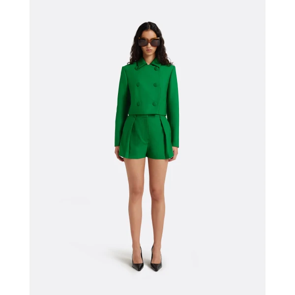 Safiyaa Yui Jacket in Blade Green - Jackets - Demi-Couture Evening Wear at Luxury Shoes 