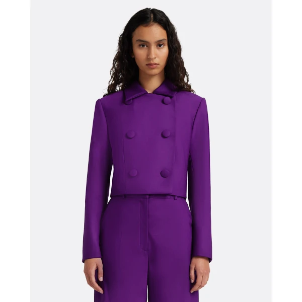 Safiyaa Yui Jacket in Currant - Jackets - Demi-Couture Evening Wear at Luxury Shoes 