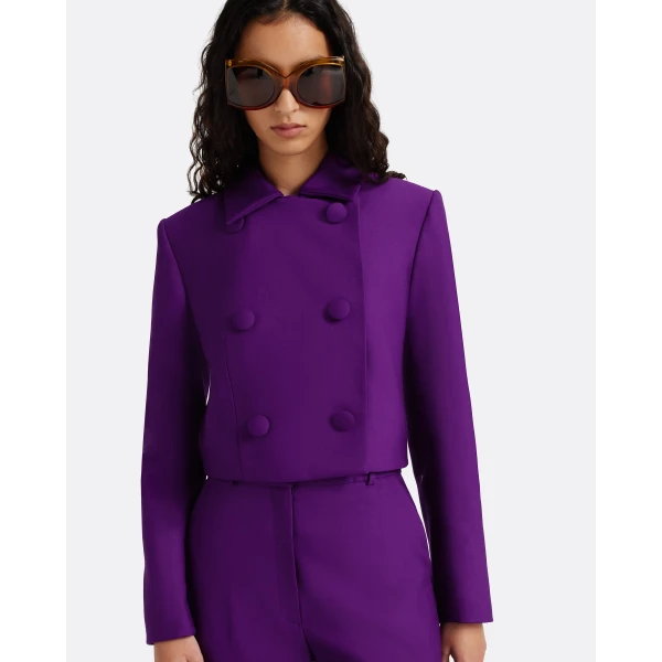 Safiyaa Yui Jacket in Currant - Jackets - Demi-Couture Evening Wear at Luxury Shoes 