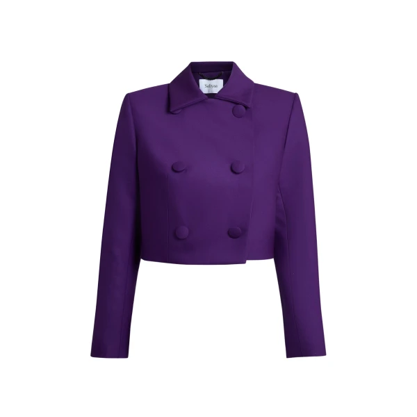 Safiyaa Yui Jacket in Currant - Jackets - Demi-Couture Evening Wear at Luxury Shoes 