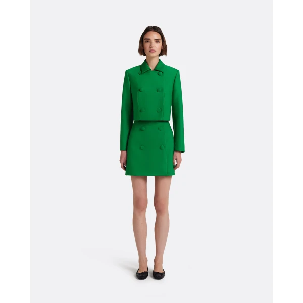 Safiyaa Yuki Skirt in Blade Green - Skirts - Demi-Couture Evening Wear at Luxury Shoes 
