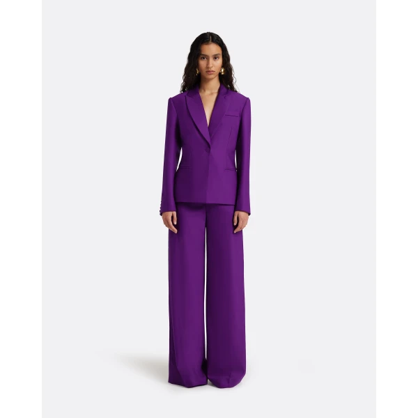 Safiyaa Yvette Jacket in Currant - Jackets - Demi-Couture Evening Wear at Luxury Shoes 