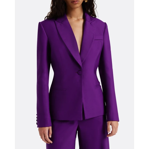 Safiyaa Yvette Jacket in Currant - Jackets - Demi-Couture Evening Wear at Luxury Shoes 