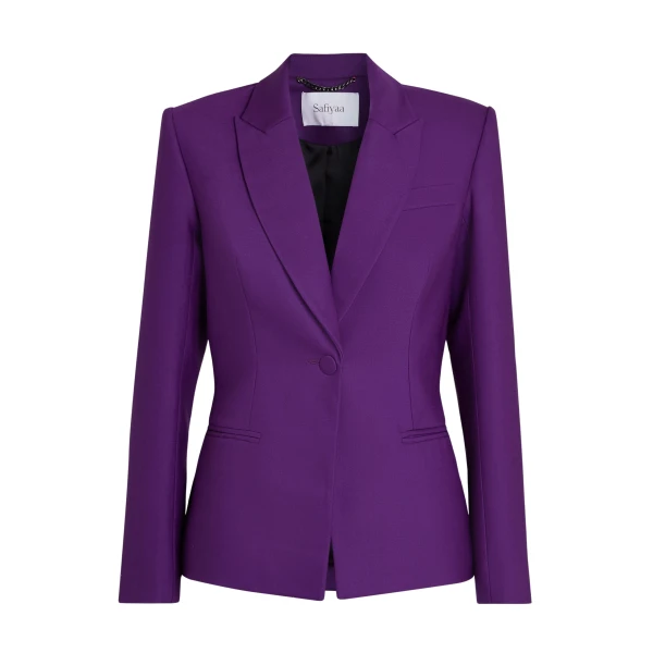 Safiyaa Yvette Jacket in Currant - Jackets - Demi-Couture Evening Wear at Luxury Shoes 