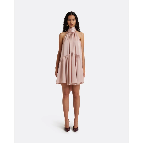Safiyaa Zeila Mini Dress in Ballet Pink - Dresses - Demi-Couture Evening Wear at Luxury Shoes 