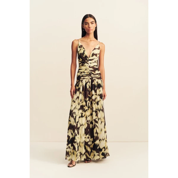 Shona Joy Benny Plunged Gathered Maxi Dress - Dresses - Australian Luxury Eventwear at Luxury Shoes 