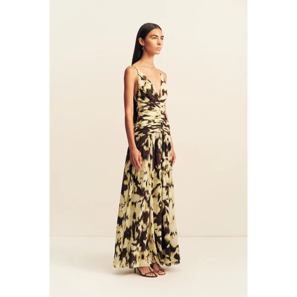 Shona Joy Benny Plunged Gathered Maxi Dress - Dresses - Australian Luxury Eventwear at Luxury Shoes 