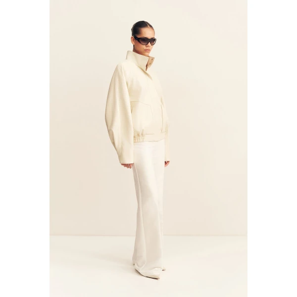 Shona Joy Blake Funnel Neck Faux Leather Jacket - Jackets - Australian Luxury Eventwear at Luxury Shoes 