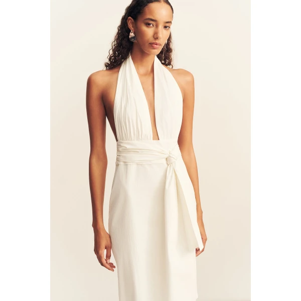 Shona Joy Campbell Halter Plunged Maxi Dress - Dresses - Australian Luxury Eventwear at Luxury Shoes 