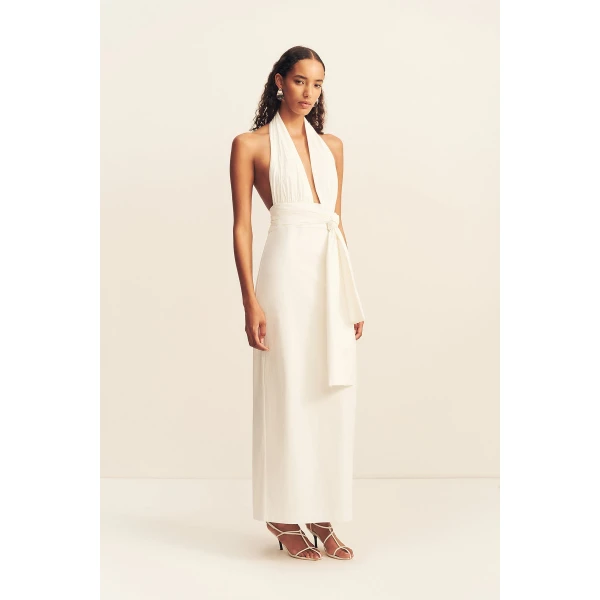 Shona Joy Campbell Halter Plunged Maxi Dress - Dresses - Australian Luxury Eventwear at Luxury Shoes 